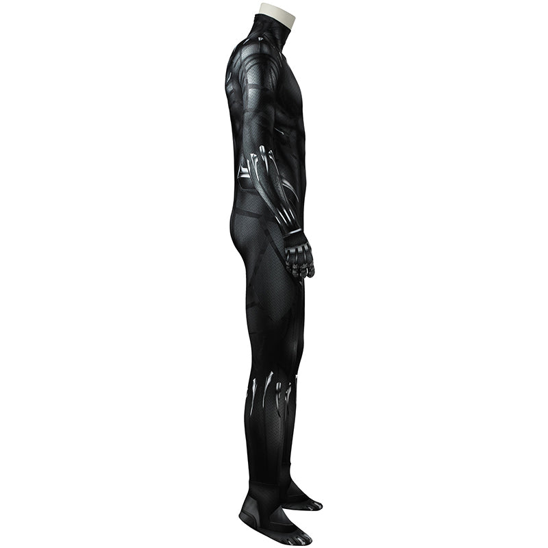 Black Panther Costume T'Challa Cosplay Superhero Jumpsuit Superman Black Suit - Image 3