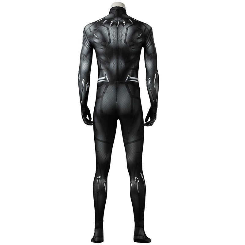 Black Panther Costume T'Challa Cosplay Superhero Jumpsuit Superman Black Suit - Image 4