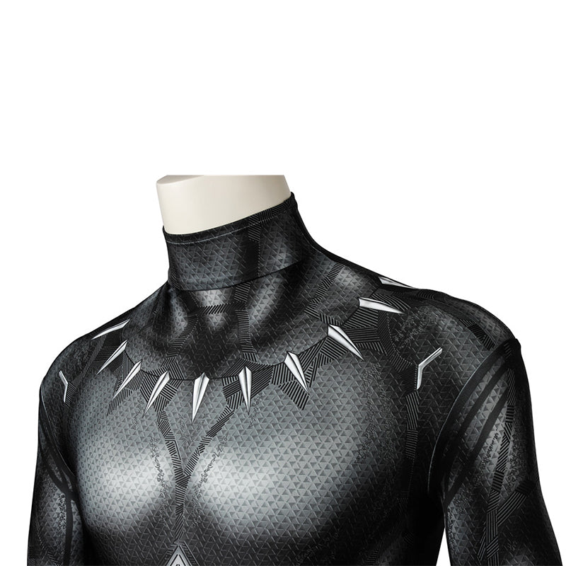 Black Panther Costume T'Challa Cosplay Superhero Jumpsuit Superman Black Suit - Image 5
