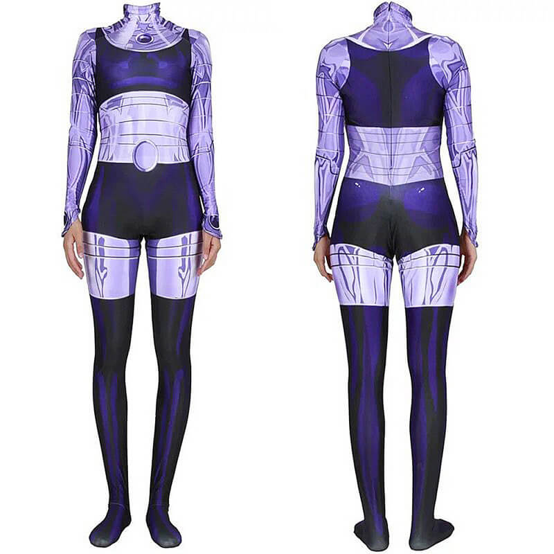 Blackfire Costumes Superhero Starfire Bodysuit Jumpsuit Zentai Lycra Cosplay Outfit - Image 4