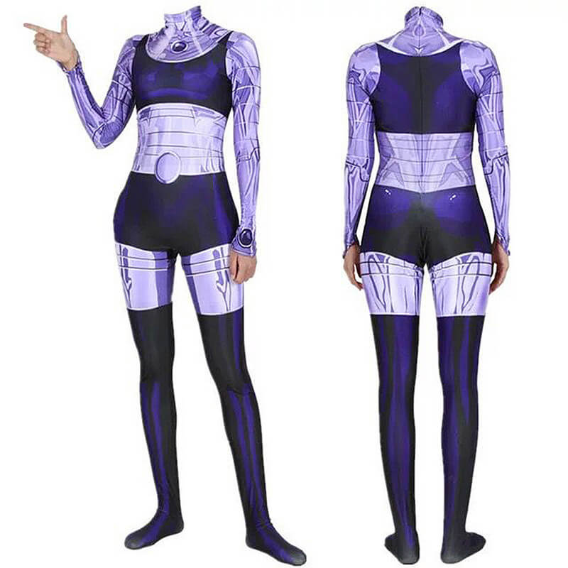 Blackfire Costumes Superhero Starfire Bodysuit Jumpsuit Zentai Lycra Cosplay Outfit - Image 3