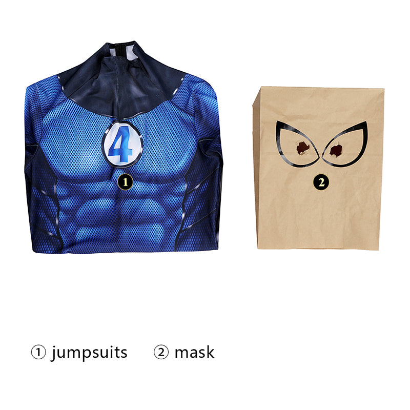 Bombastic Bag-Man Cosplay Suit Spiderman PS5 Costumes Halloween Blue Jumpsuit - Image 19