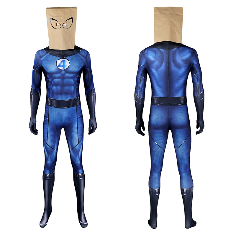 Bombastic Bag-Man Cosplay Suit Spiderman PS5 Costumes Halloween Blue Jumpsuit - Image 2
