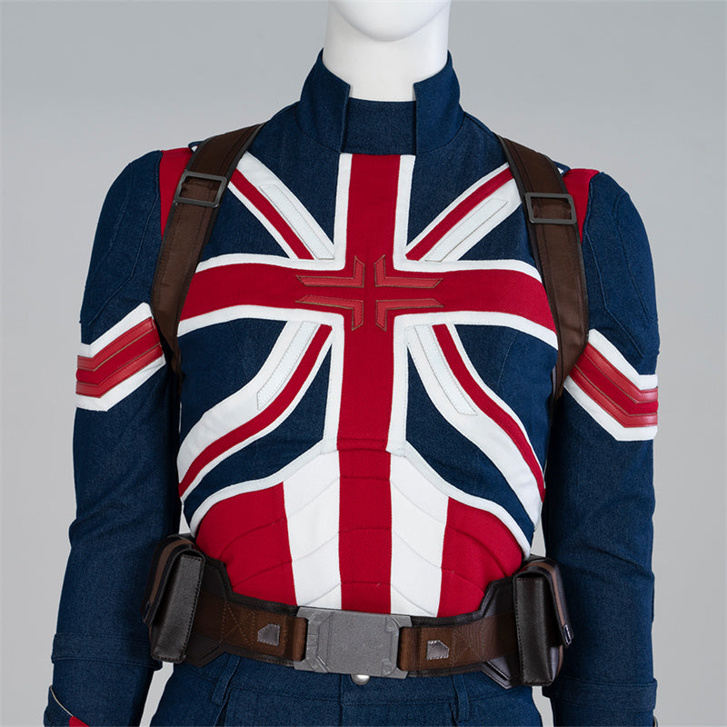 Movie Doctor Strange 2 Margaret Peggy Carter Cosplay Costume Captain Carter Bodysuit Battle Suit - Image 11