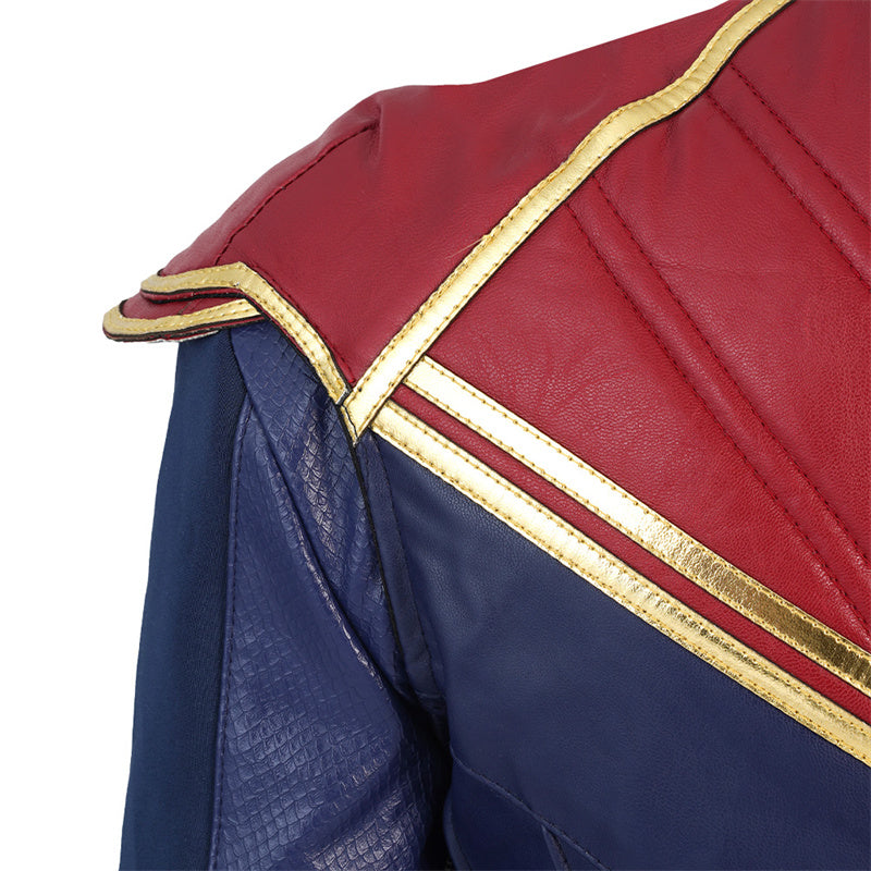 2022 Captain Marvel Carol Danvers Cosplay Costume Superhero Supergirl Battle Suit Blue Bodysuit - Image 18