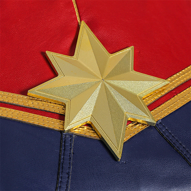 2022 Captain Marvel Carol Danvers Cosplay Costume Superhero Supergirl Battle Suit Blue Bodysuit - Image 21