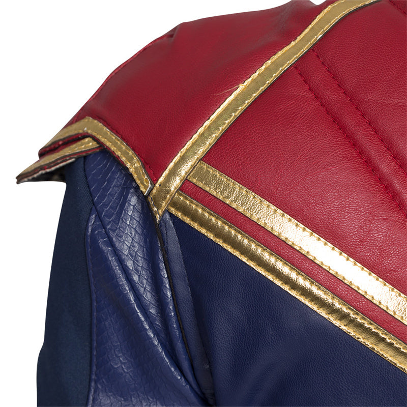 2022 Captain Marvel Carol Danvers Cosplay Costume Superhero Supergirl Battle Suit Blue Bodysuit - Image 28