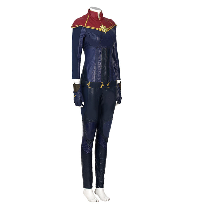 2022 Captain Marvel Carol Danvers Cosplay Costume Superhero Supergirl Battle Suit Blue Bodysuit - Image 5