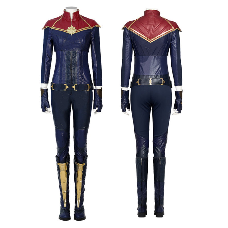 2022 Captain Marvel Carol Danvers Cosplay Costume Superhero Supergirl Battle Suit Blue Bodysuit - Image 6