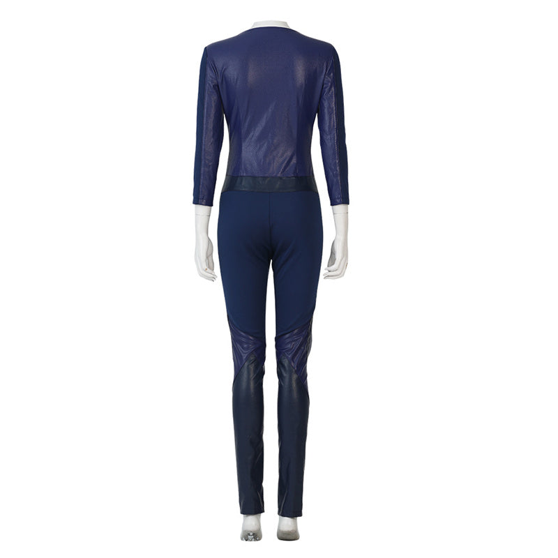 2022 Captain Marvel Carol Danvers Cosplay Costume Superhero Supergirl Battle Suit Blue Bodysuit - Image 7