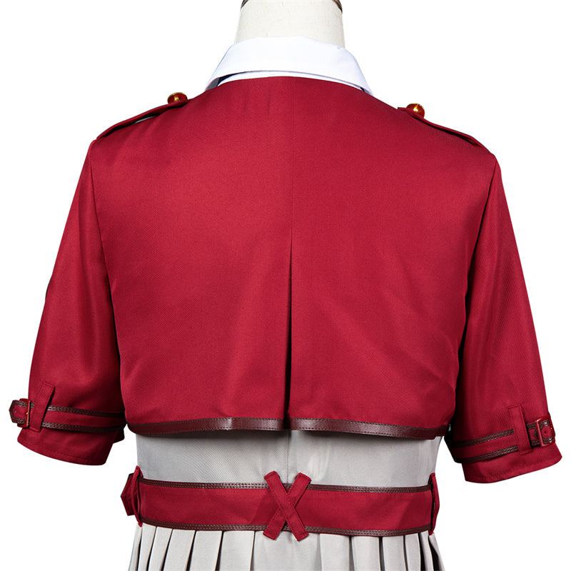 Anime Lycoris Recoil Nishikigi Chisato Cosplay Costume Red School Uniform JK Dress - Image 17