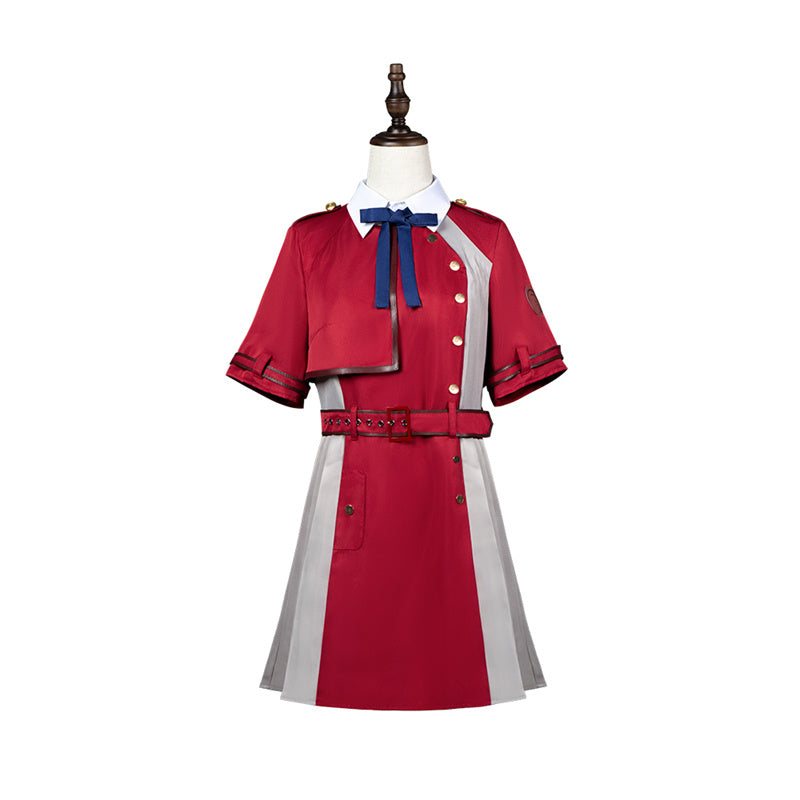 Anime Lycoris Recoil Nishikigi Chisato Cosplay Costume Red School Uniform JK Dress - Image 2