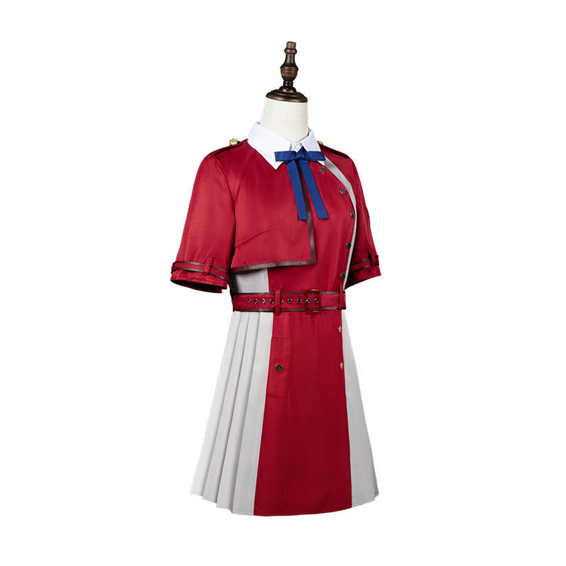 Anime Lycoris Recoil Nishikigi Chisato Cosplay Costume Red School Uniform JK Dress - Image 4