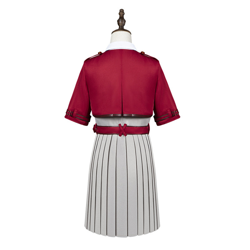 Anime Lycoris Recoil Nishikigi Chisato Cosplay Costume Red School Uniform JK Dress - Image 5