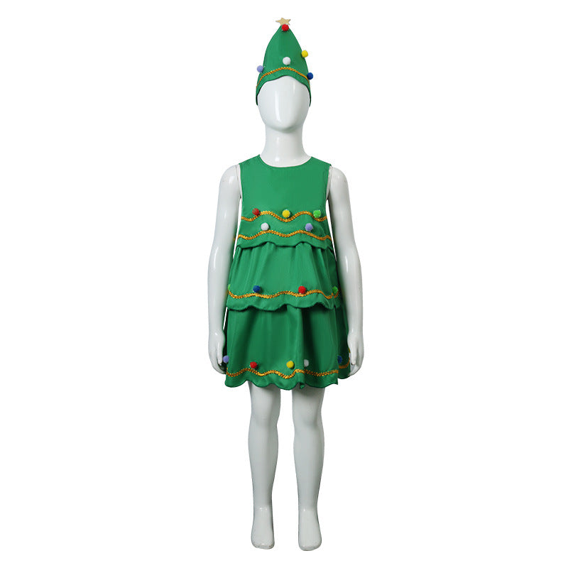 Christmas Costume Christmas Tree Dress For Girls Holiday Party Suit - Image 2
