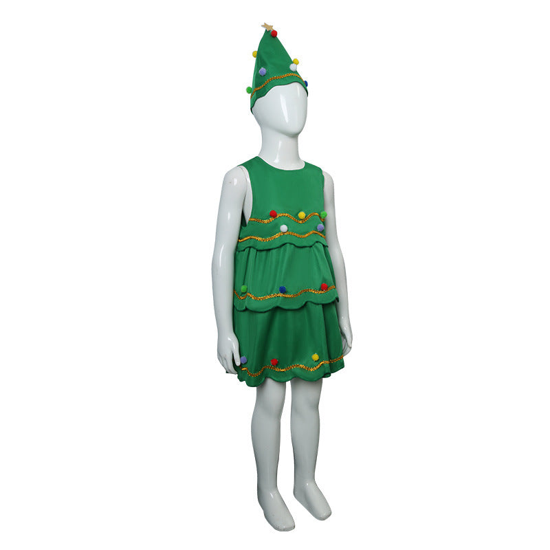 Christmas Costume Christmas Tree Dress For Girls Holiday Party Suit - Image 4