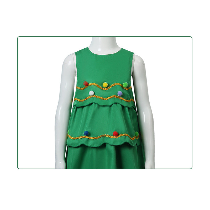 Christmas Costume Christmas Tree Dress For Girls Holiday Party Suit - Image 8