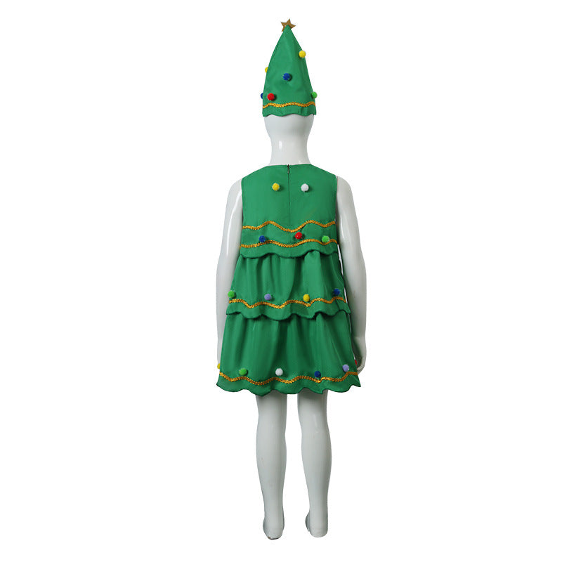 Christmas Costume Christmas Tree Dress For Girls Holiday Party Suit - Image 5