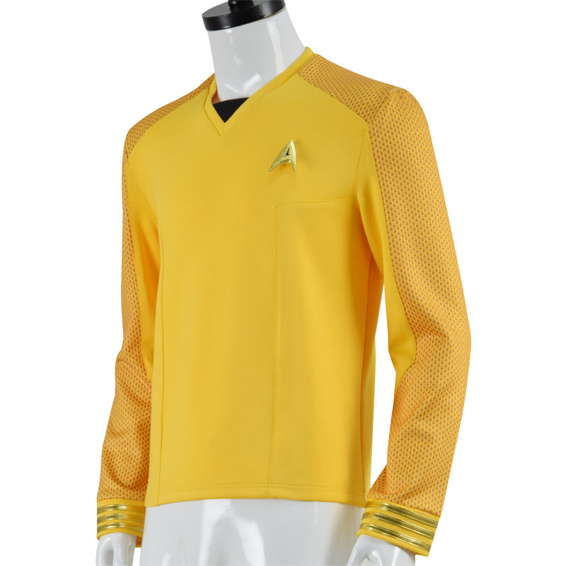 Star Trek: Strange New Worlds Captain Christopher Pike Cosplay Costume Yellow Uniform Shirt - Image 3