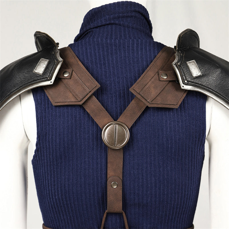 FF7 Cloud Strife Cosplay Final Fantasy VII Remake Costume Halloween Outfit Version 2 - Image 9