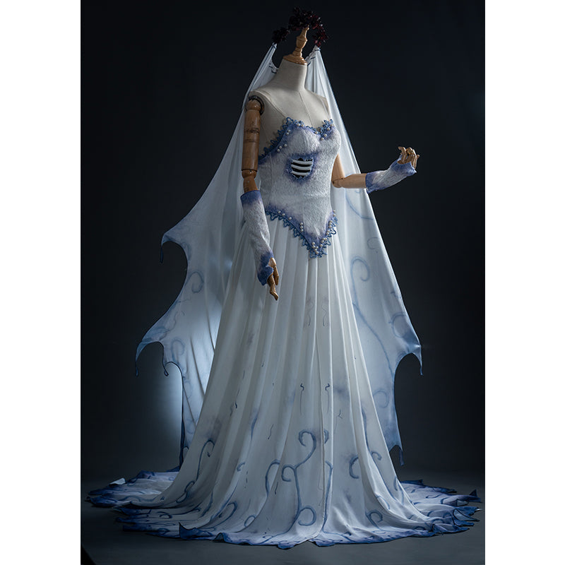 Corpse Bride Dress Tim Burton's Corpse Bride Emily Cosplay Costume Halloween Carnival Suit - Image 6