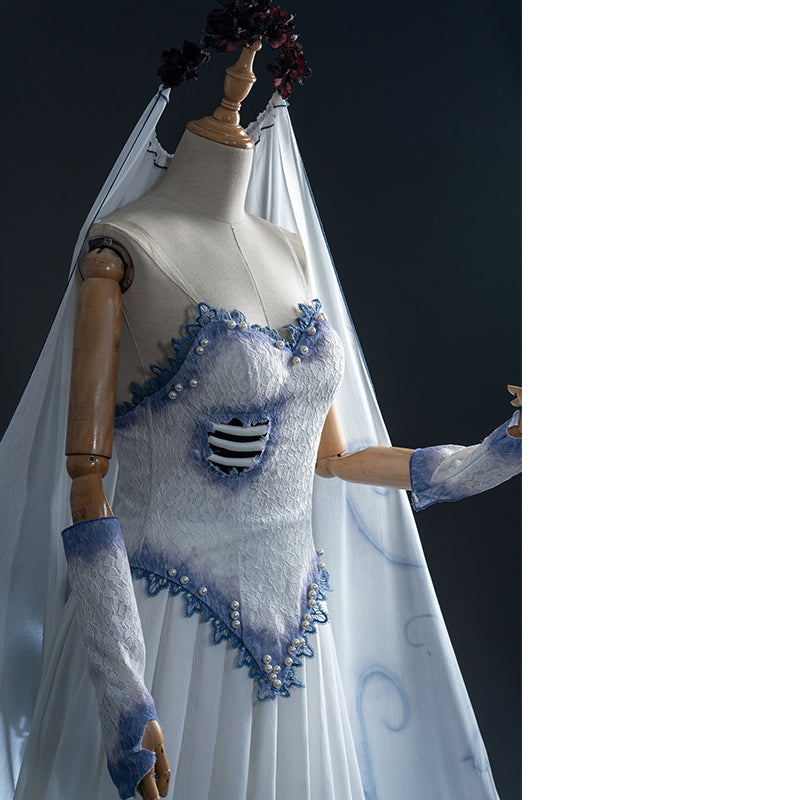 Corpse Bride Dress Tim Burton's Corpse Bride Emily Cosplay Costume Halloween Carnival Suit - Image 13