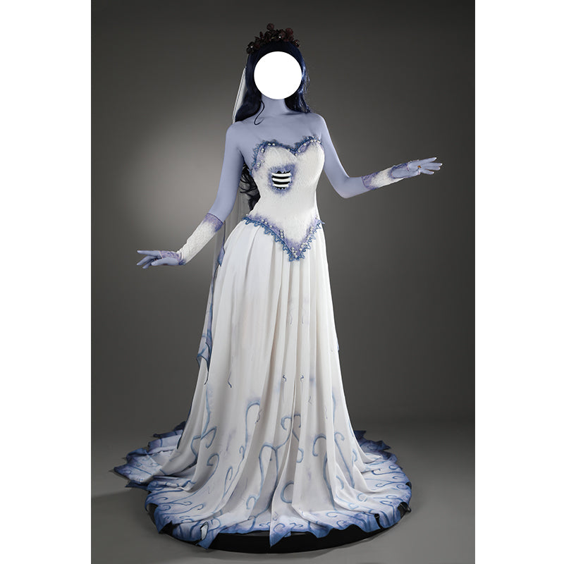 Corpse Bride Dress Tim Burton's Corpse Bride Emily Cosplay Costume Halloween Carnival Suit - Image 3