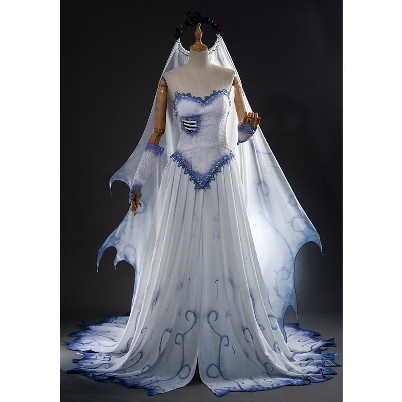 Corpse Bride Dress Tim Burton's Corpse Bride Emily Cosplay Costume Halloween Carnival Suit - Image 5
