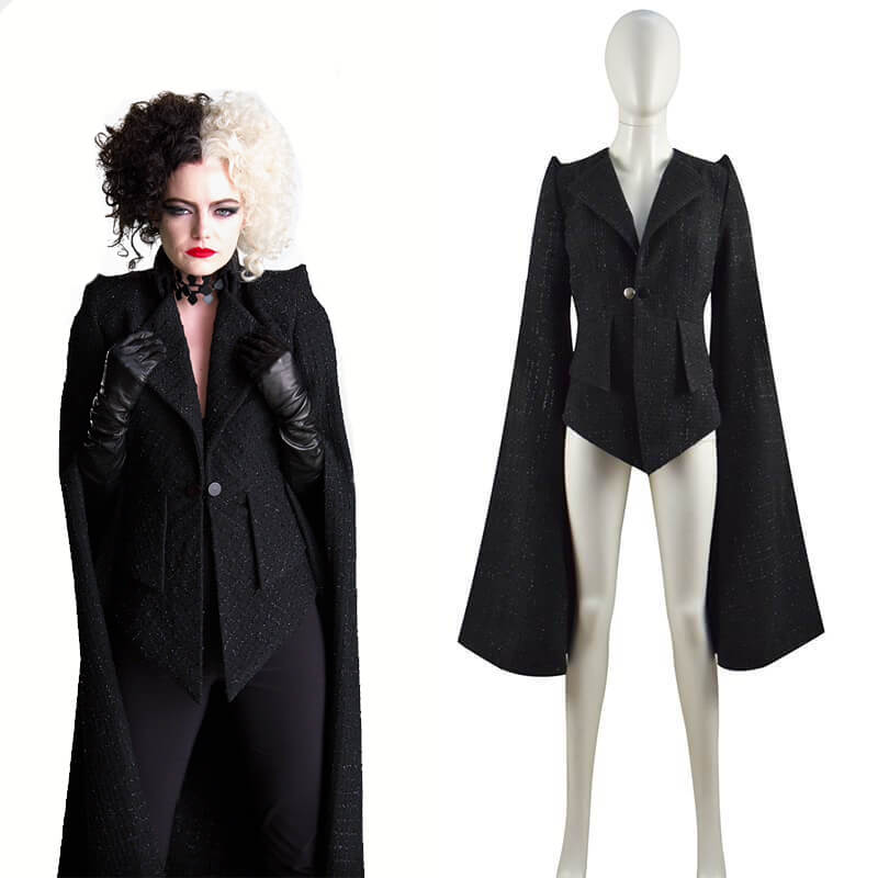 Cruella De Vil Cruella Costumes 2021 Emma Stone Black Coat Cosplay Ideas