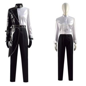 2021 Cruella De Vil Cosplay Costume Cruella Black White Shirt Coat