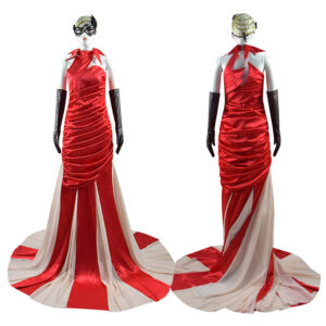 Cruella Red Dress Costume Cruella De Vil Cosplay Halloween Outfit