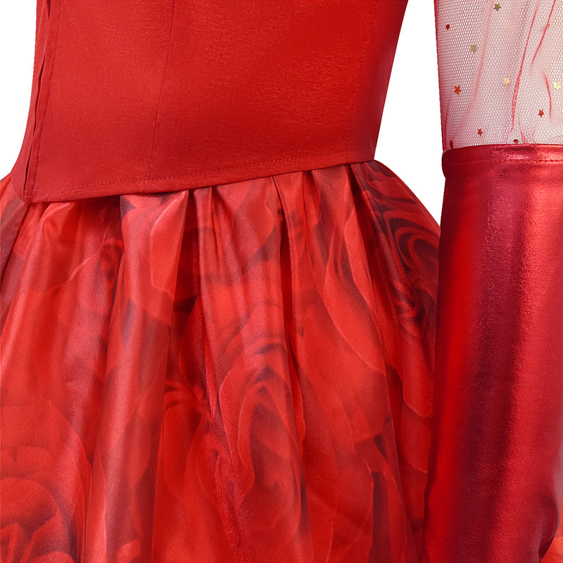 Descendants: The Rise of Red Cosplay Costume Queen of Hearts Red Dress Suit - Image 9