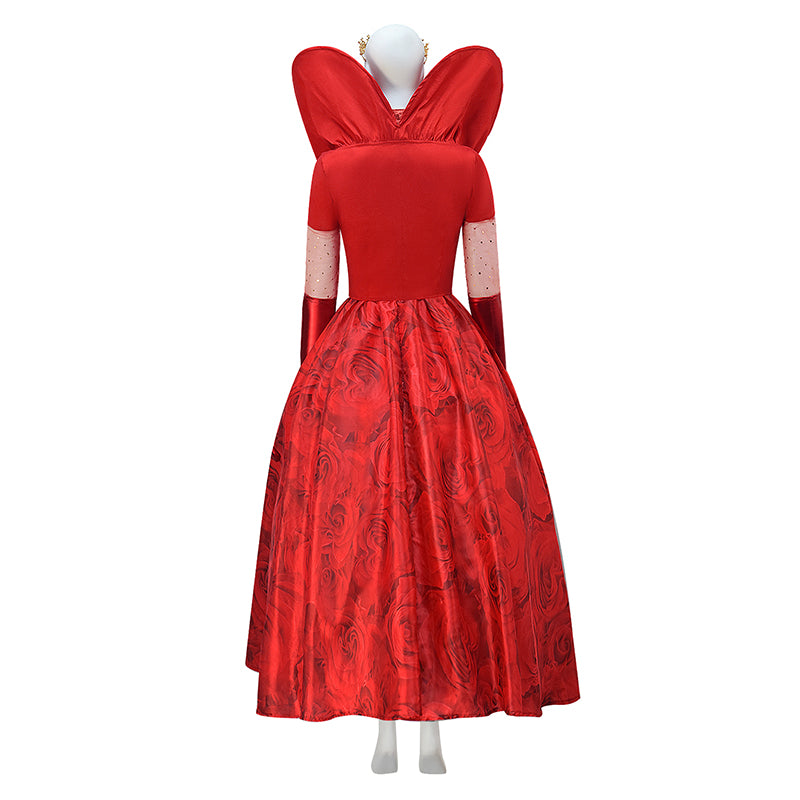 Descendants: The Rise of Red Cosplay Costume Queen of Hearts Red Dress Suit - Image 5