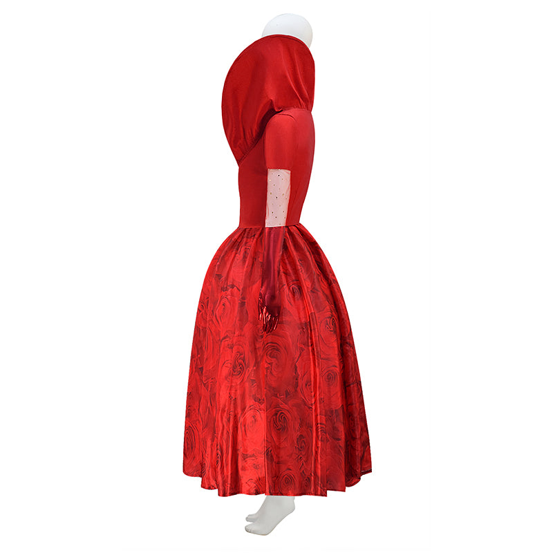 Descendants: The Rise of Red Cosplay Costume Queen of Hearts Red Dress Suit - Image 6