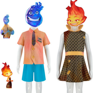 Elemental Ember Wade Cosplay Costume Movie Water Fire Elemental Party Dress Uniform Mask
