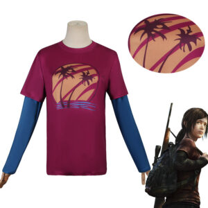 Survivor Ellie Cosplay Costume Game Fake two-piece T-shirt Halloween Suit