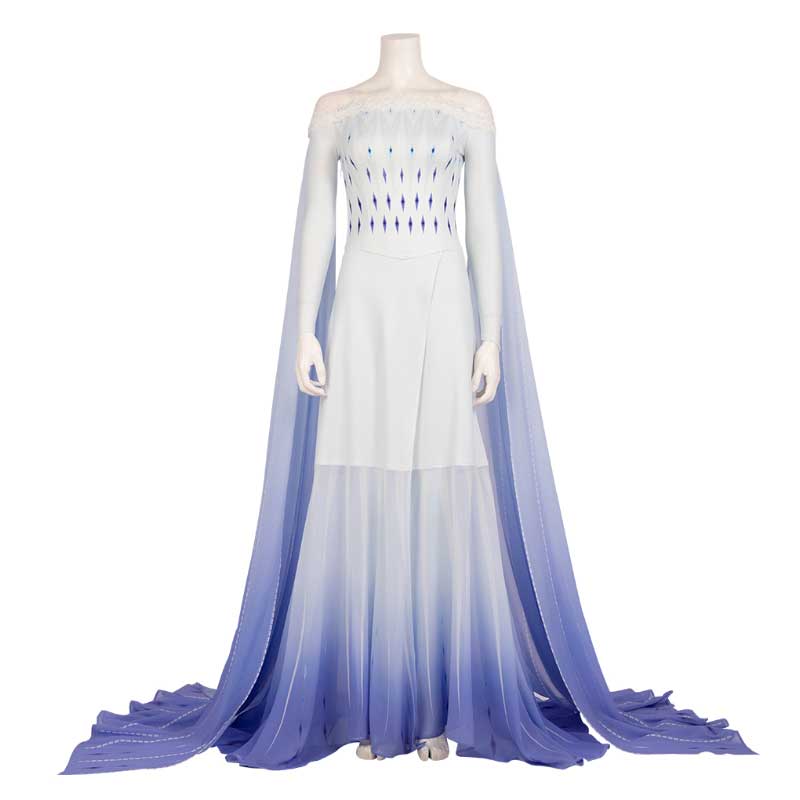 Frozen 2 Elsa Costume White Dress Cosplay Costume For Adults - Image 3
