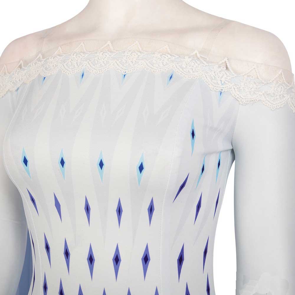 Frozen 2 Elsa Costume White Dress Cosplay Costume For Adults - Image 7