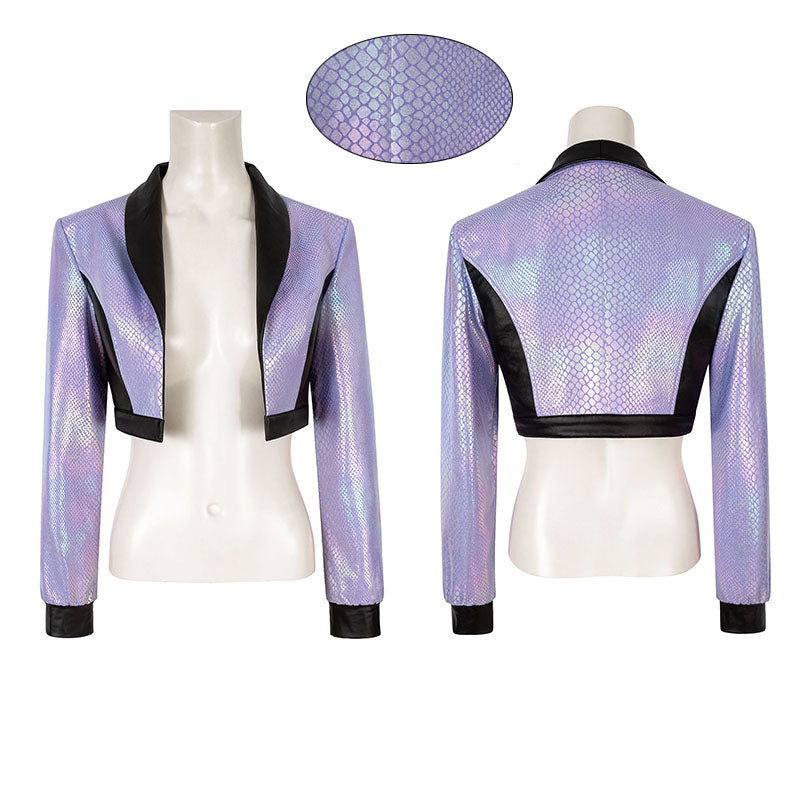 KDA Evelynn Cosplay League Of Legends Costume Purple Sexy Uniform Bra Coat Skirt - Image 6