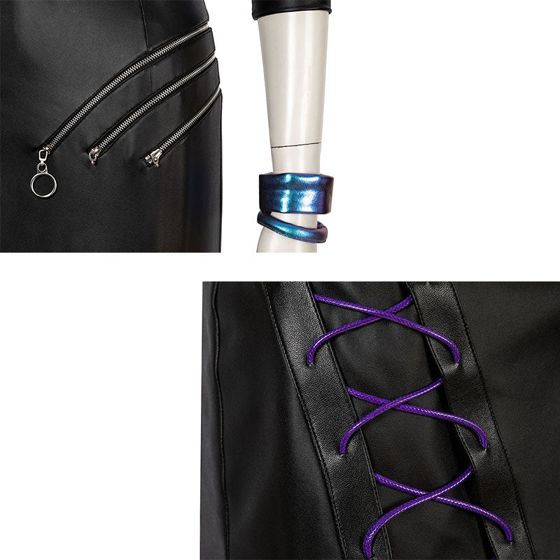 KDA Evelynn Cosplay League Of Legends Costume Purple Sexy Uniform Bra Coat Skirt - Image 8