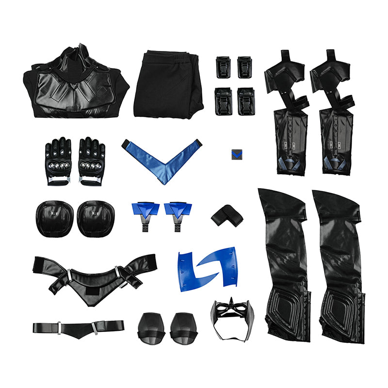 Nightwing Cosplay Arkham Knight Nightwing Cosplay Costume Nightwing Black Leather Suit - Image 12
