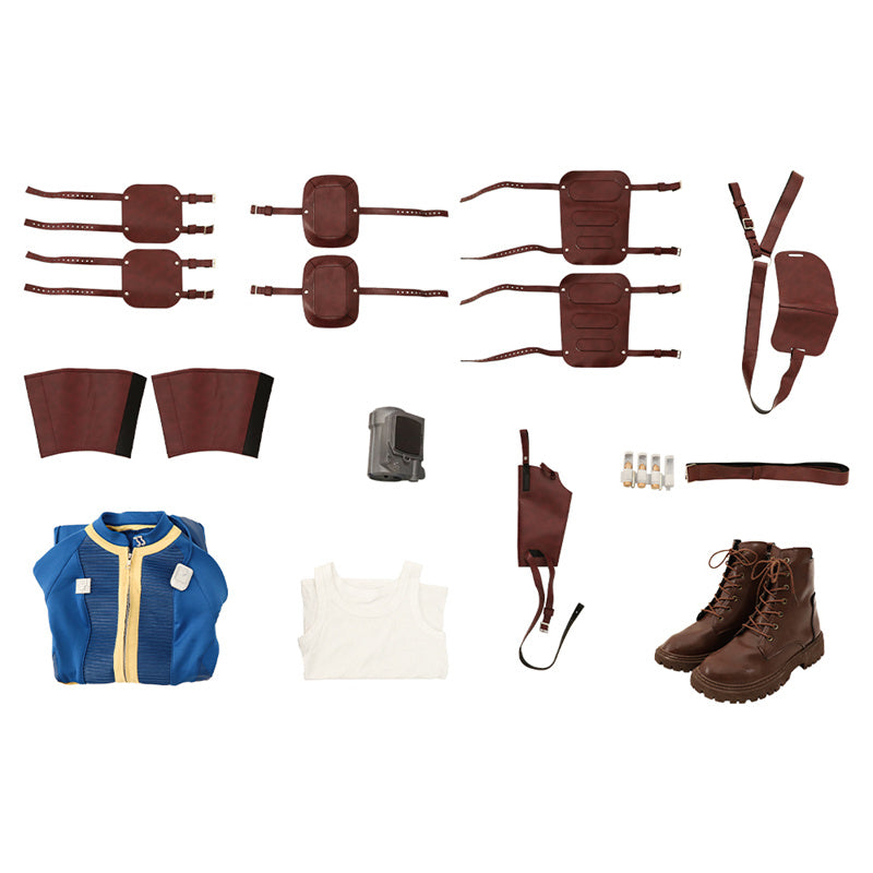 Female Fallout Lucy Cosplay Costume Vault 33 Jumpsuit Vault Dweller Blue Uniform - Image 10