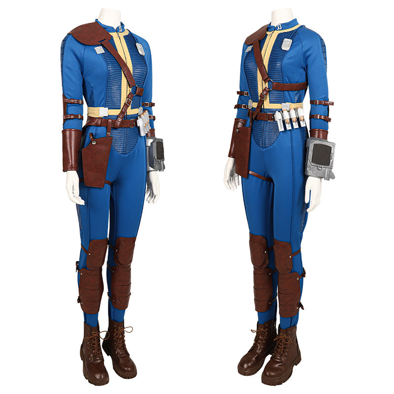 Female Fallout Lucy Cosplay Costume Vault 33 Jumpsuit Vault Dweller Blue Uniform - Image 3