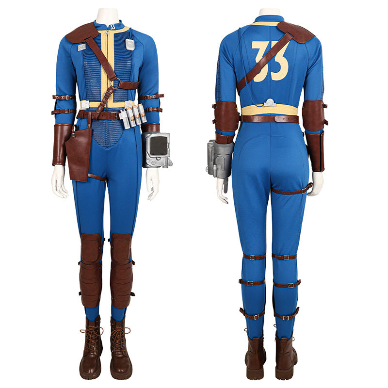 Female Fallout Lucy Cosplay Costume Vault 33 Jumpsuit Vault Dweller Blue Uniform - Image 2