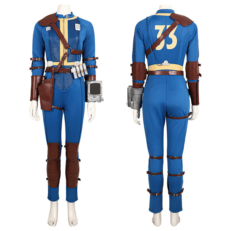 Female Fallout Lucy Cosplay Costume Vault 33 Jumpsuit Vault Dweller Blue Uniform - Image 4