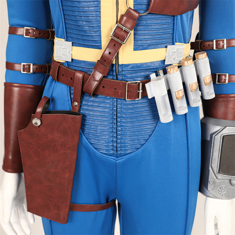 Female Fallout Lucy Cosplay Costume Vault 33 Jumpsuit Vault Dweller Blue Uniform - Image 15