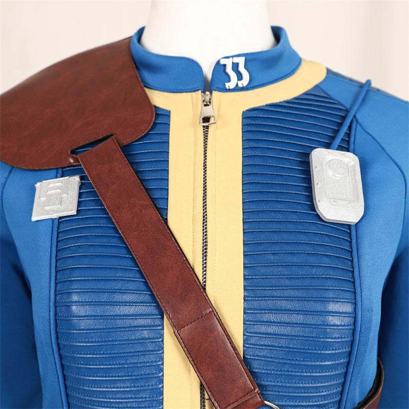 Female Fallout Lucy Cosplay Costume Vault 33 Jumpsuit Vault Dweller Blue Uniform - Image 11