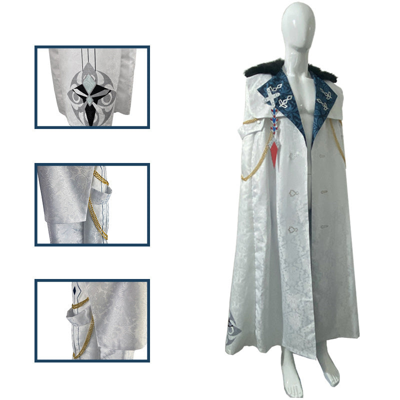 Genshin Impact Fatui Harbingers Cosplay Costumes Anime Japanese Suit Cloak Tartaglia Scarf - Image 7
