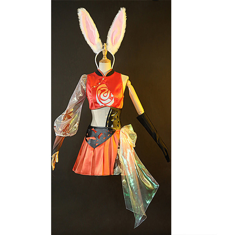 Honor of Kings Gongsun Li Costume Gameplay Rabbit Dress Chinese Dance Uniform - Image 3