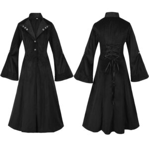Gothic Stand-Collar Women's Trench Coat